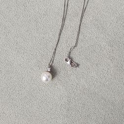 Akoya Pearl Necklace, 8–8.50 mm, with a 0.060 ct Diamond