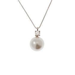 Collana Perla Akoya 8-8.50mm con Diamante 0.060ct