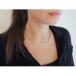 Photo of worn Scalar Diamond Tennis 40cm Necklace White Gold