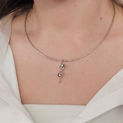 Photo of worn Blossom Wave Pendant with Diamonds