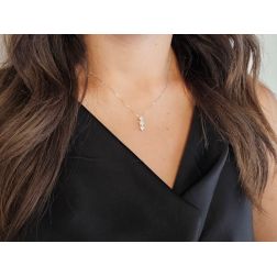Ciondolo 3 Rombi con Diamanti su Collana veneta 0.5mm foto indossata