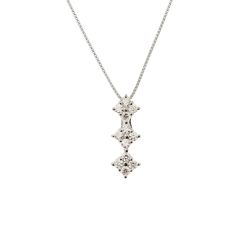 Pendant with 3 diamond-set rhomboids on a 0.5mm Venetian chain