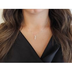 Ciondolo 3 Rombi con Diamanti su Collana veneta 0.7mm foto indossata