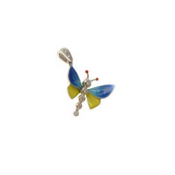 Yellow and Blue Butterfly Pendant