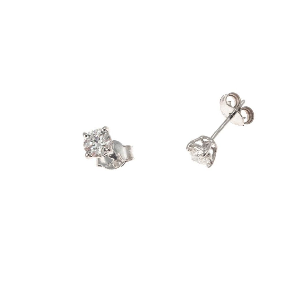 Solitaire earrings with 2 Diamonds of 0.18ct/ 0.23ct