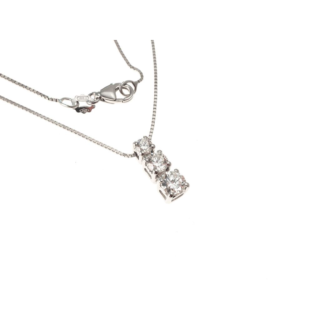 Girocollo Trilogy Diamanti a Scalare in Oro Bianco 4.4mm - 3mm