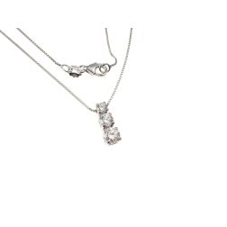 Girocollo Trilogy Diamanti a Scalare in Oro Bianco 4.4mm - 3mm
