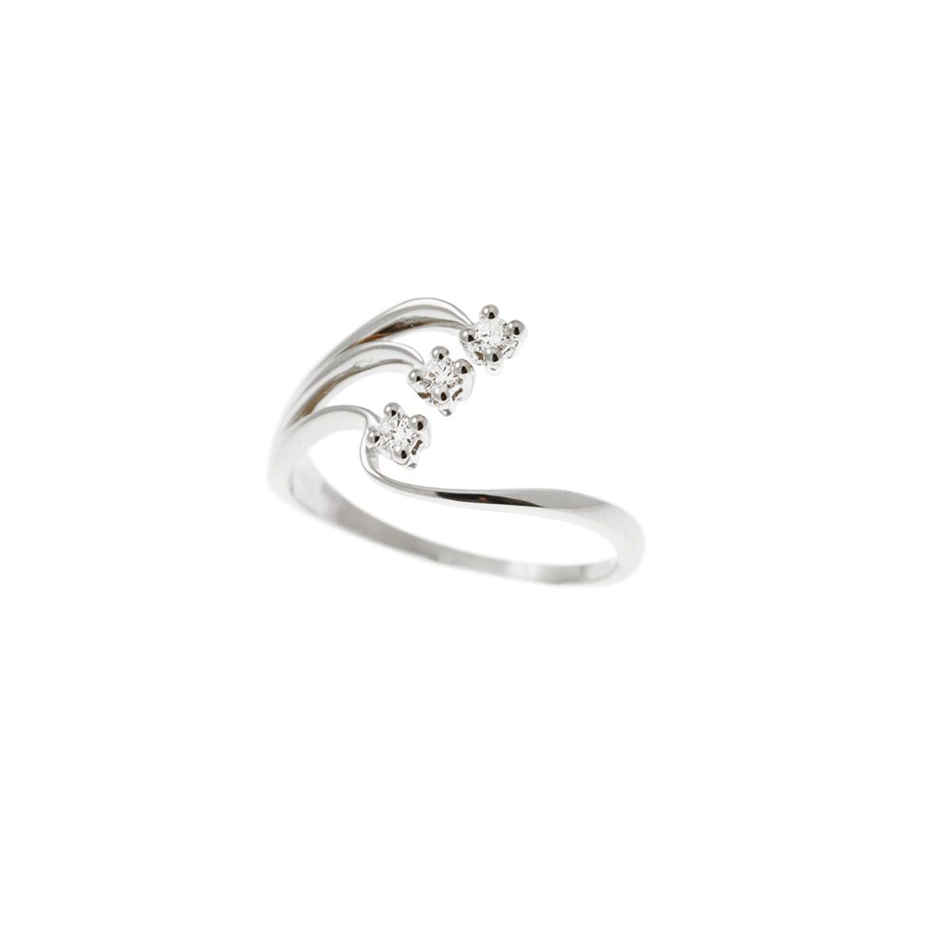 3-row white gold and diamonds trilogy ring