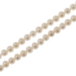 Collana Lunga 89cm Perle Bianche senza chiusura