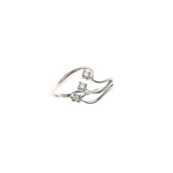 Anello Trilogy in Oro Bianco e Diamanti a tre fili