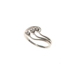 Trilogy ring in white gold and three-row Diamonds