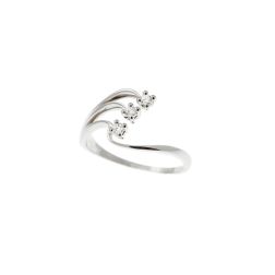Anello Trilogy in Oro Bianco e Diamanti a tre fili