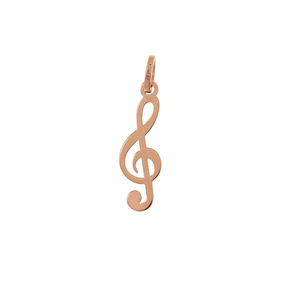 Ciondolo Chiave di Violino oro rosa - 0.6mm