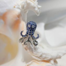 Octopus Sapphire Brooch