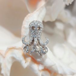 Octopus Diamonds Charm-Brooch