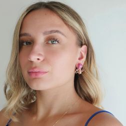 Orecchini Polpo Rubini foto indossata