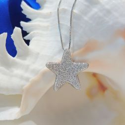 Ciondolo Stella Marina Diamanti 3cm retro