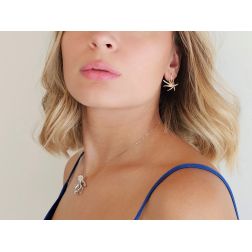 Photo of worn Diamonds Earrings Starfish Rose Gold