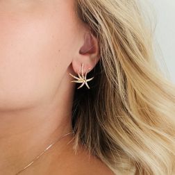 Photo of worn Diamonds Earrings Starfish Rose Gold