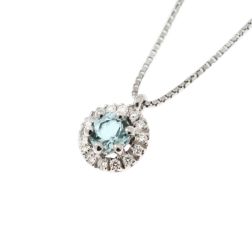 Veneta necklace 0.7mm with Aquamarine Light-Point Contoured in White Gold - 7mm