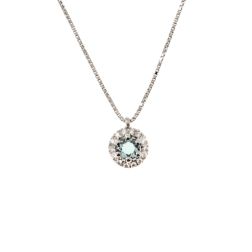 Veneta necklace 0.7mm with Aquamarine Light-Point Contoured in White Gold - 7mm
