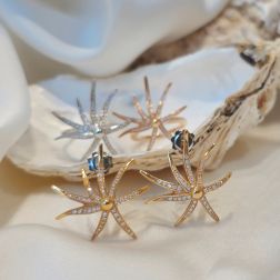 Orecchini Stelle Marine con Diamanti in Oro Rosa