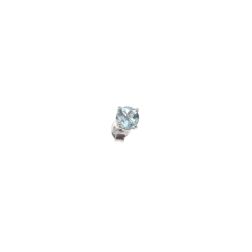 Orecchino singolo punto luce Acquamarina 4 mm