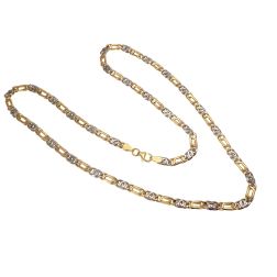 Two-tone 1+1 Figaro Necklace 50cm x 4.40mm