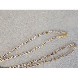 Collana 1+1 pernice & tigre bicolore 50cm x 3.20mm