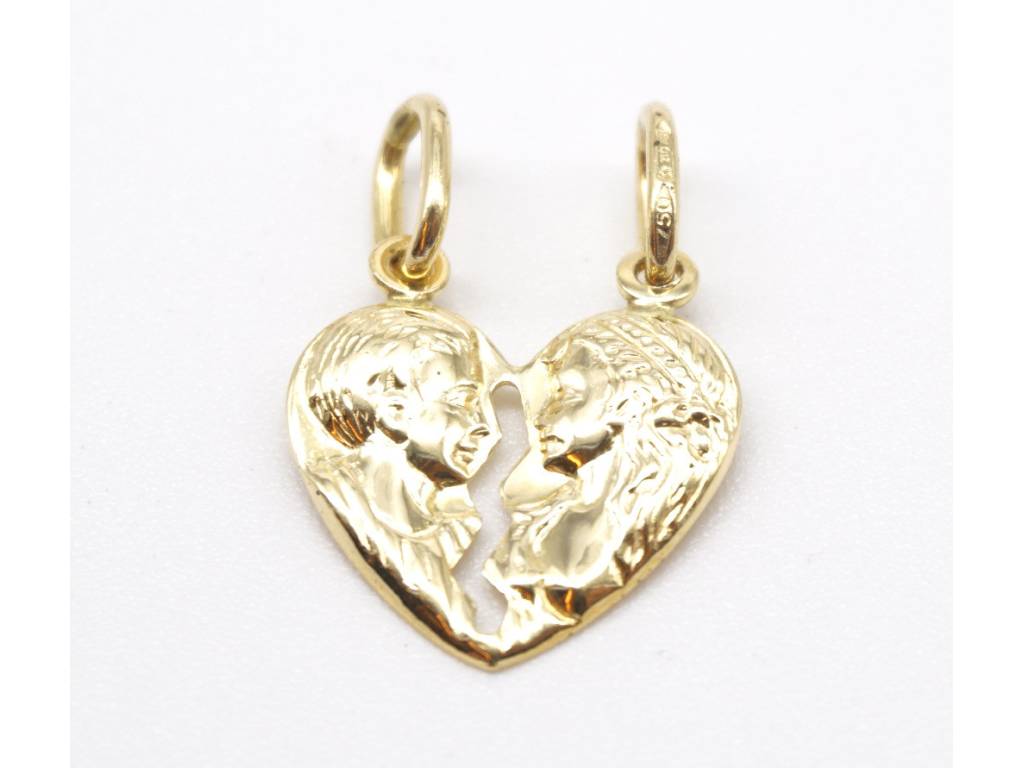 Yellow gold heart medal of love