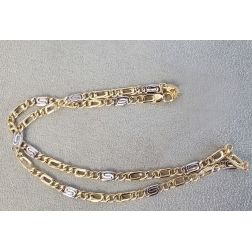 Collana 2 pernice & lumachina bicolore 50cm x 5.30mm - 4.50mm