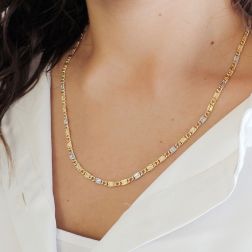 Collana lumachina bicolore 50cm x 3.30mm foto indossata