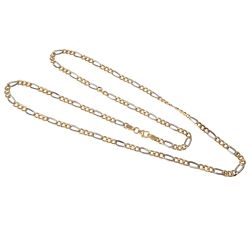 Collana 50cm 3+1 da 3mm in Oro Giallo e Bianco 18kt