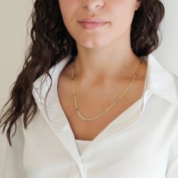Photo of worn 50cm x 3.20mm Necklace 10+1 grumetta two-tone