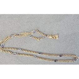 50cm x 3.20mm Necklace 10+1 grumetta two-tone