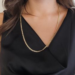 Photo of worn Figaro link Necklace 60cm x 3.50mm