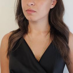Photo of worn Figaro link Necklace 60cm x 3.50mm