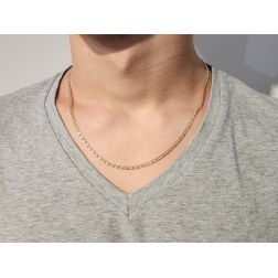photo of worn Necklace 50cm x2.70mm faceted tiger chain
