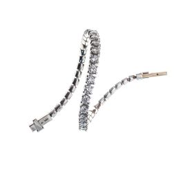 Tennis bracelet x 4mm with diamonds on platinum, secure clasp