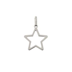 Ciondolo Stella traforata punte arrotondate 14.80mm in oro bianco