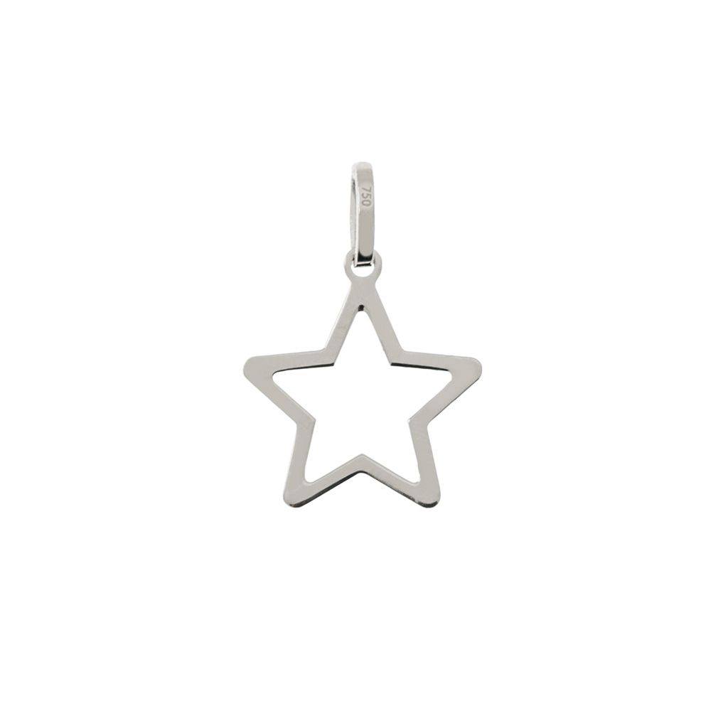 14.80 mm perforated star-shaped pendant with rounded tips in white gold