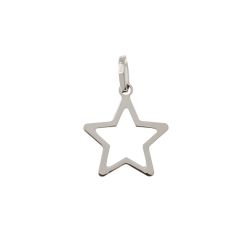 Ciondolo Stella traforata punte arrotondate 15mm in oro bianco