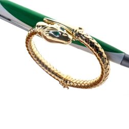 Bracciale Rigido Serpente con Smeraldi