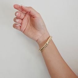 Bracciale Rigido Serpente con Smeraldi  foto indossata