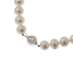 Collana Perle Scalare (11mm - 14mm) Freshwater  in Oro Bianco - 43cm