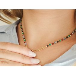 Collana Girocollo sfere multicolor foto indossata