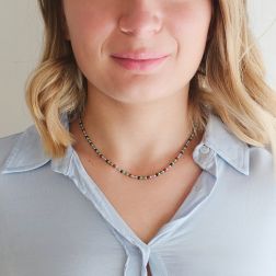 Photo of worn Multicolor sphere Necklace
