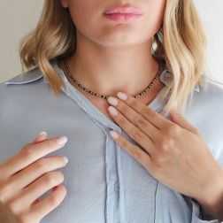 Photo of worn Multicolor sphere Necklace