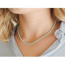 Photo of worn color turquoise spheres Necklace