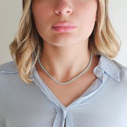 Photo of worn color turquoise spheres Necklace